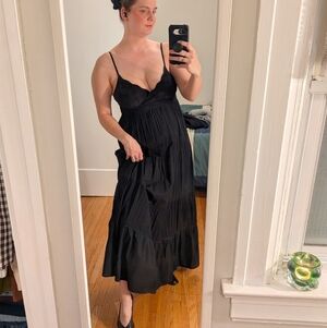 Summer Tierd Black Maxi Dress